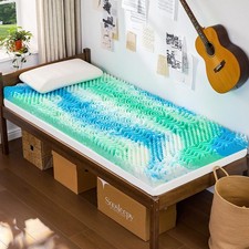 Twin XL Mattress Topper 2" Memory Foam Egg Crate Cooling Gel Bed Pad - Pressure