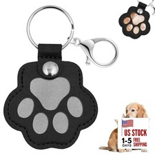 Pet Memorial Gifts for Dogs Cats, Leather Paw Print Pet Fur Keepsake Black