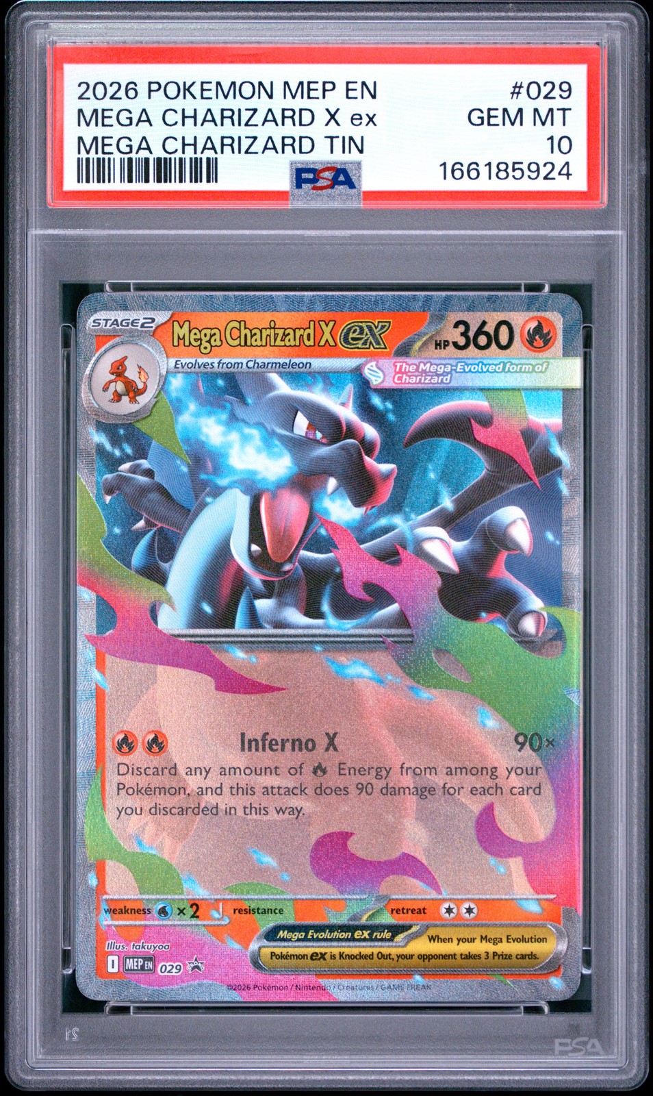 2026 POKEMON MEP EN-ME BLACK STAR PROMO #029 MEGA CHARIZARD X EX PSA 10