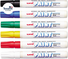 Uni-Paint Oil Based Marker, Medium Point, Assorted Inks,63630, 6/Set