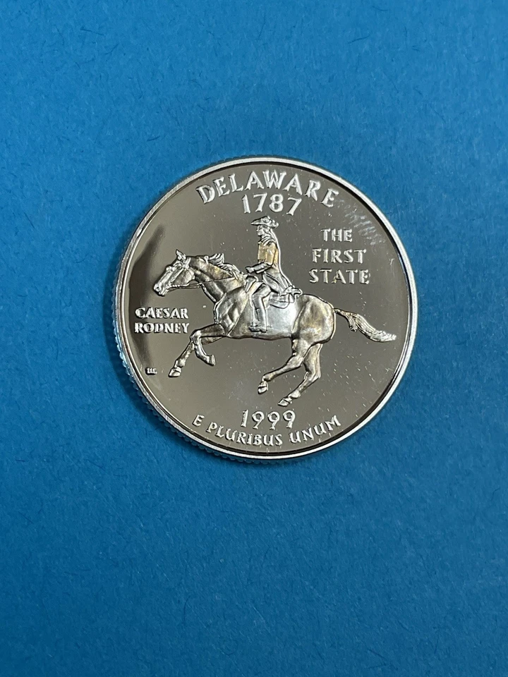 3-Coins 25c SILVER 1999S State Quarters Proof DE/GA/CT 90% Silver - Image 2 of 4