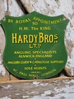 VINTAGE HARDY BROS PORCELAIN SIGN OLD ANGLING FLY FISHING ROD REELS TACKLE UK