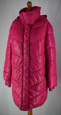 Ladies Gerry Weber Deep Pink Quilted Hooded Coat Size UK 16