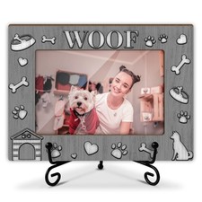 Dog Picture Frame, Wooden Photo Frame with Stand, Dog Lover Gifts Gifts for D...