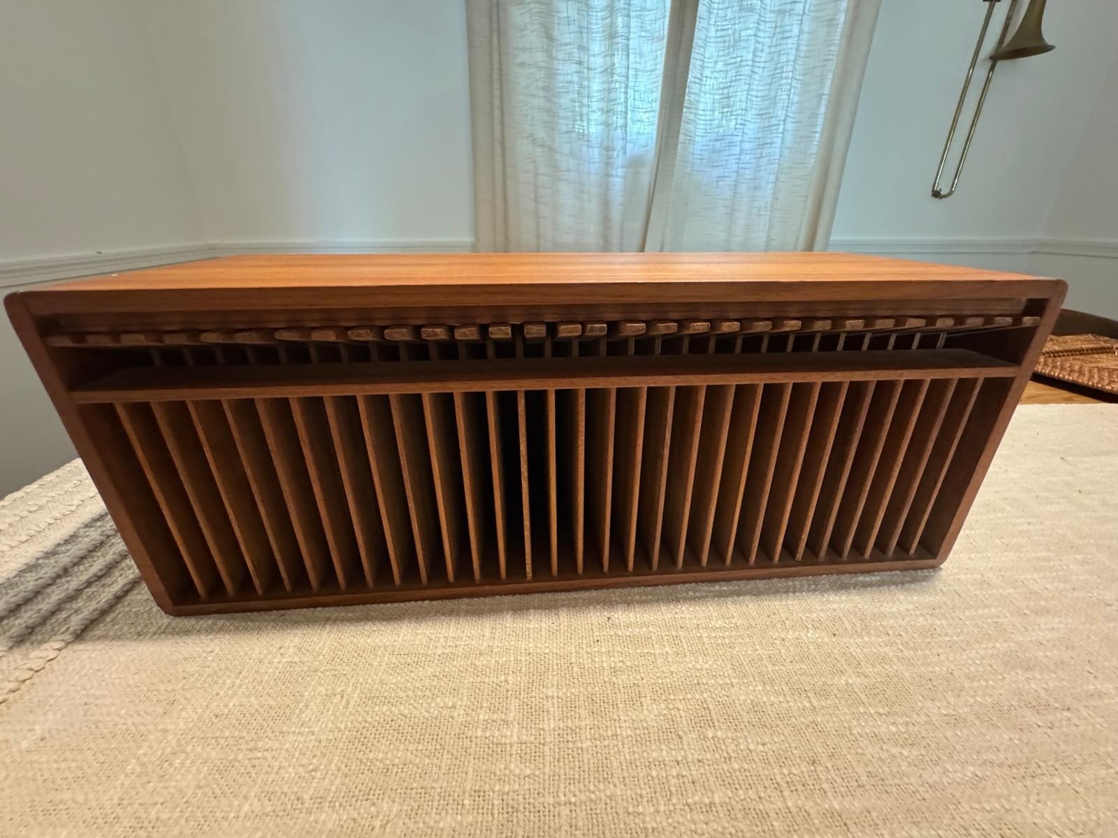 Vintage KALMAR Mid-Century Modern Wooden CD Holder | 30 Slot CD Organizer