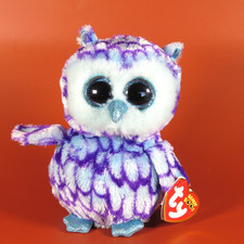 TY Beanie Boos Oscar the Blue Owl 6" Plush Stuffed Animal 2017 Sparkling Eyes