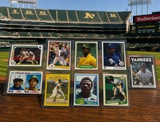 Rickey Henderson Vintage Baseball Card Lot of 9 Topps Fleer Donruss Yankees A's