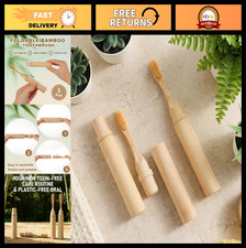 3 Pcs Bamboo Travel Toothbrush Set with Case - Soft Bristle, Foldable, Eco-Frien