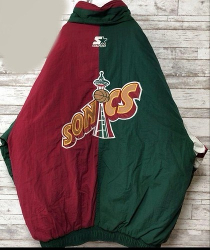 Vintage 90s Seattle Super Sonics NBA Starter Puffer Jacket Mens Size L RARE - Image 1