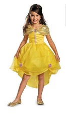 New Disney Princess Belle Beauty  The Beast Girls Halloween Costume Dress S 4/6