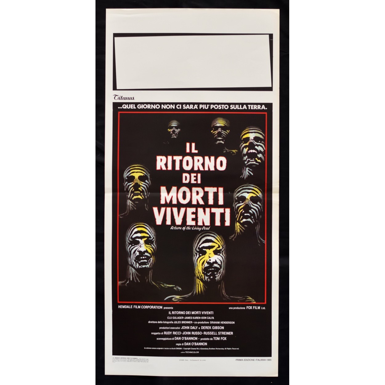Locandina originale film Il ritorno dei morti viventi (1985) - Regia di Dan O'Bannon