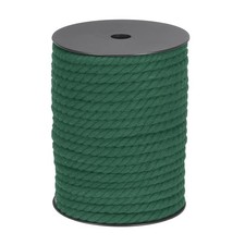 131 FT 8mm Dark Green 3Strand Twisted Cotton Rope Macrame Braided Craft Cord
