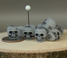 12 Plastic Skull Beads 11 mm Frosty White Night Glow Pony Beads Oh What Fun