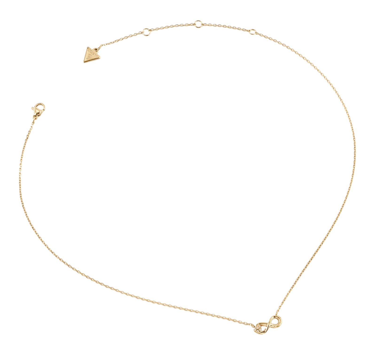 Guess Infinity Heart Necklace Gold Stainless Crystal JUBN06047JWY - Image 2