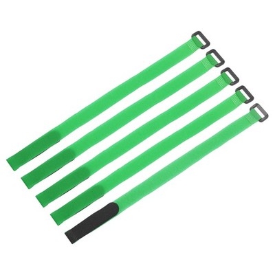 5Pcs Battery Tie Down Straps,0.8x16'' Green Nylon Hold Down Hook Loop Strap