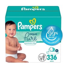 Pampers Aqua Pure Sensitive Baby Wipes 336 Count Hypoallergenic Unscented