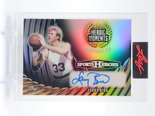 LARRY BIRD 2026-27 LEAF SPORTS HEROES HEROIC MOMENTS SILVER AUTO /9  Q3474