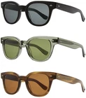 Garrett Leight Canter Rounded Square Classic Sunglasses w/ Glass Lens - 2113-47