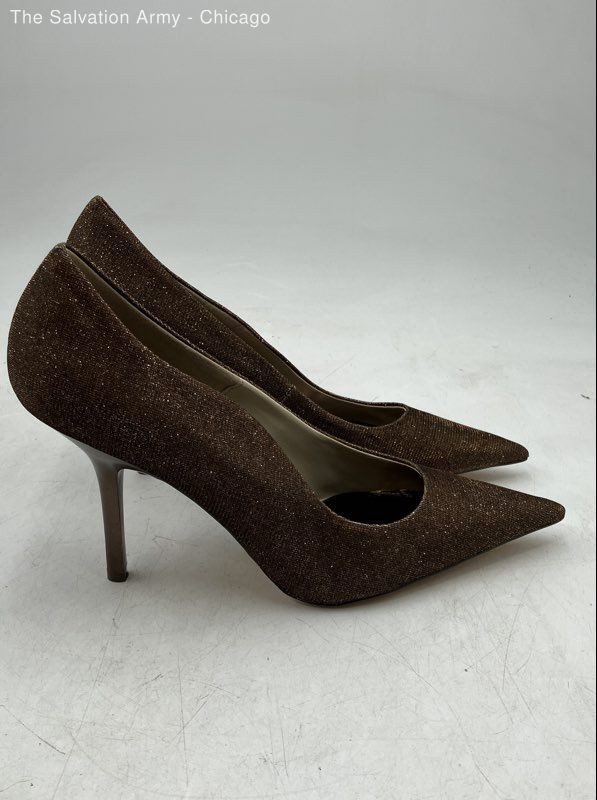 Michael Antonio Womens Brown Glitter Pointed Toe Stiletto Pump Heels Size 10