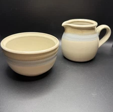 NORITAKE "Painted Desert" Creamer & Open Sugar Bowl Stonewear EXCELLENT #8603