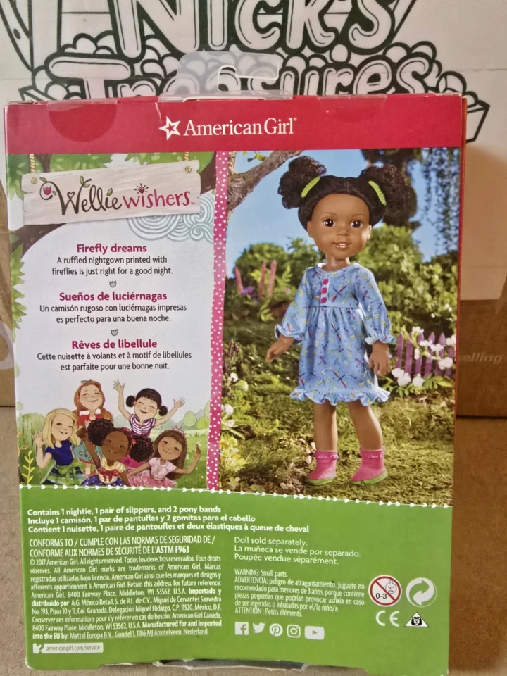 American Girl Wellie Wishers Fantástico Pijama Pijama Zapatillas Conjunto  Foto 4 de 4