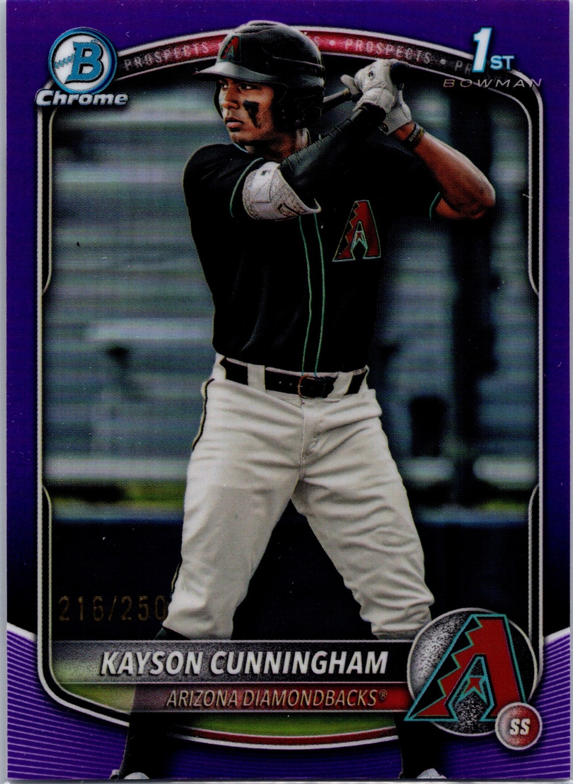 2025 Bowman 1st Draft Kayson Cunningham #BDC-84 Chrome Purple Refractor /250