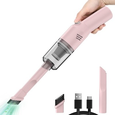 Portable Mini Car Vacuum Cleaner Pink, High Power Cordless(400g) Handheld Rec...