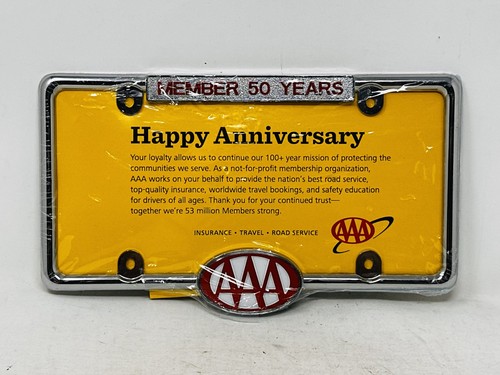 AAA 50 Jahre Happy Anniversary Mitglied Metall Auto KFZ Kennzeichenrahmen