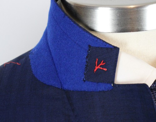 Isaia Sanita Suit 44 L fits 42 (54 EU) Mens Blue Stripe Wool Slim Fit 2 Piece - Picture 11 of 18
