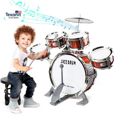 Toy Drum Set for Kids Toddler Jazz Drum Kit with 5 Drums Percussion Musical Inst