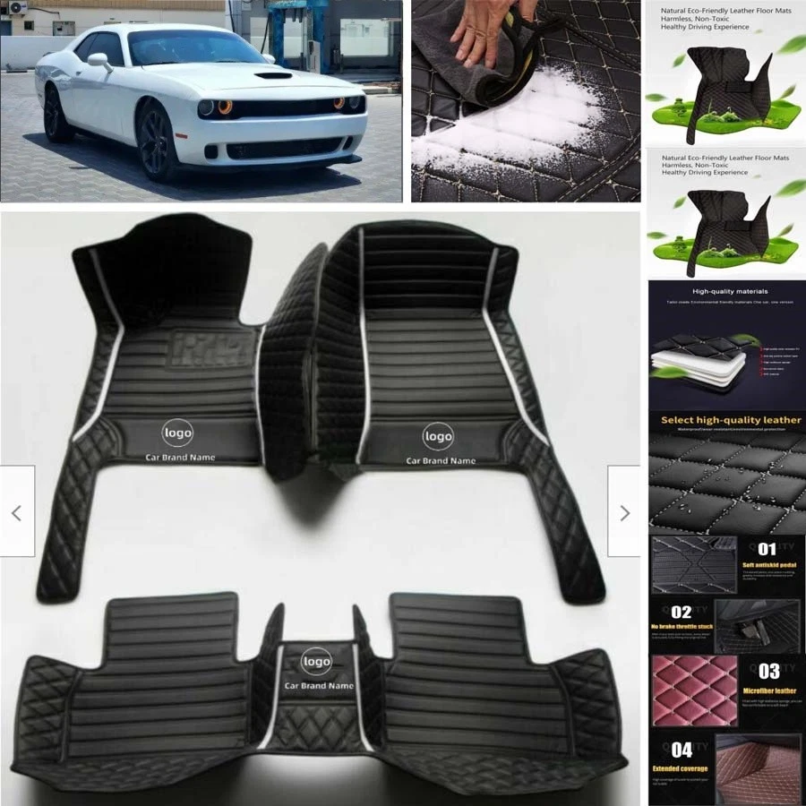 For Dodge Challenger Car Floor Mats Carpets Cargo Liners Custom All Weather - Image 3 of 4