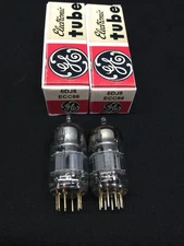 MATCHED PAIR GE 6DJ8 ECC88 Vintage Audio VACUUM TUBES Tested 10.9174