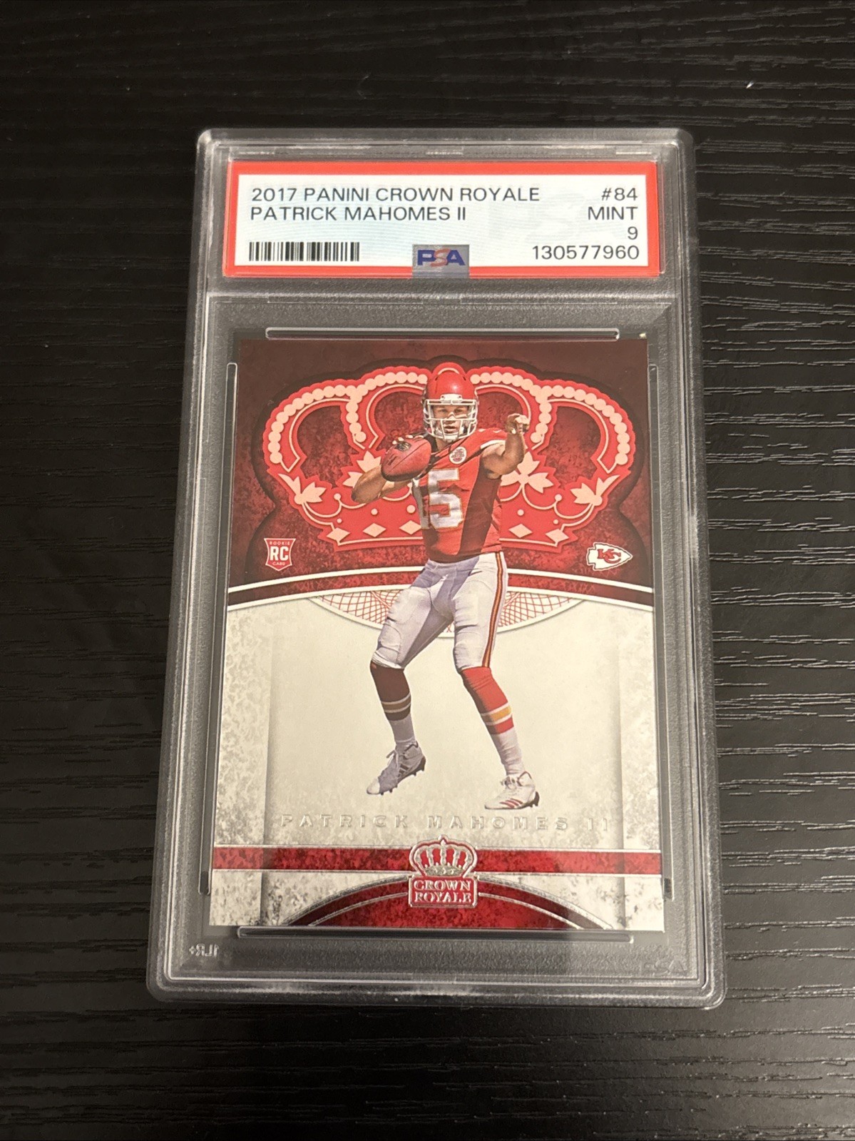 PSA 9 2017 Panini Preferred - Crown Royale Rookies Patrick Mahomes II #84 (RC)