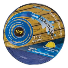 Blue Swimming Pool Spa & Hot Tub Commercial Backwash Hose: 100' x 1.5"