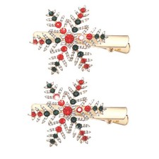 Christmas Hair Clips for Women Novelty Xmas Tree Hairpins Shiny Rhinestone Sn...