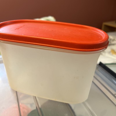 Tupperware Modular Mates Oval #2 Container 4.75 Cup Dark Orange Seal #1612 #1616