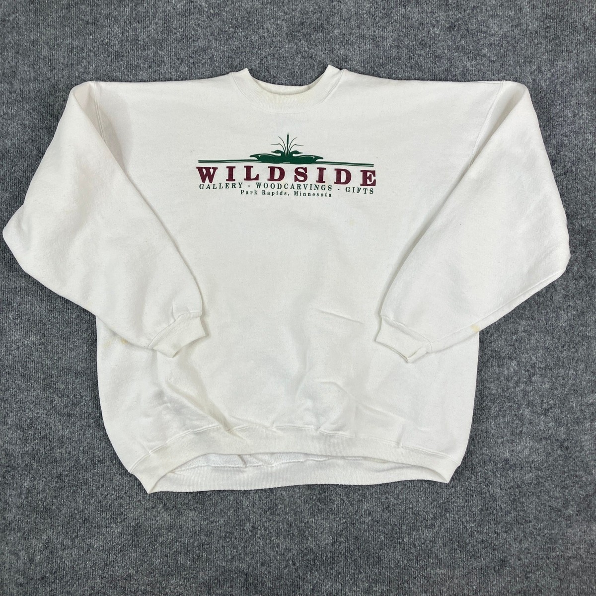 Hanes Sweatshirt Mens XL White Vintage Wildside Graphic