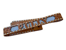 Vintage 80s Western Rockabilly Hand Tooled Leather Belt - Sz 32