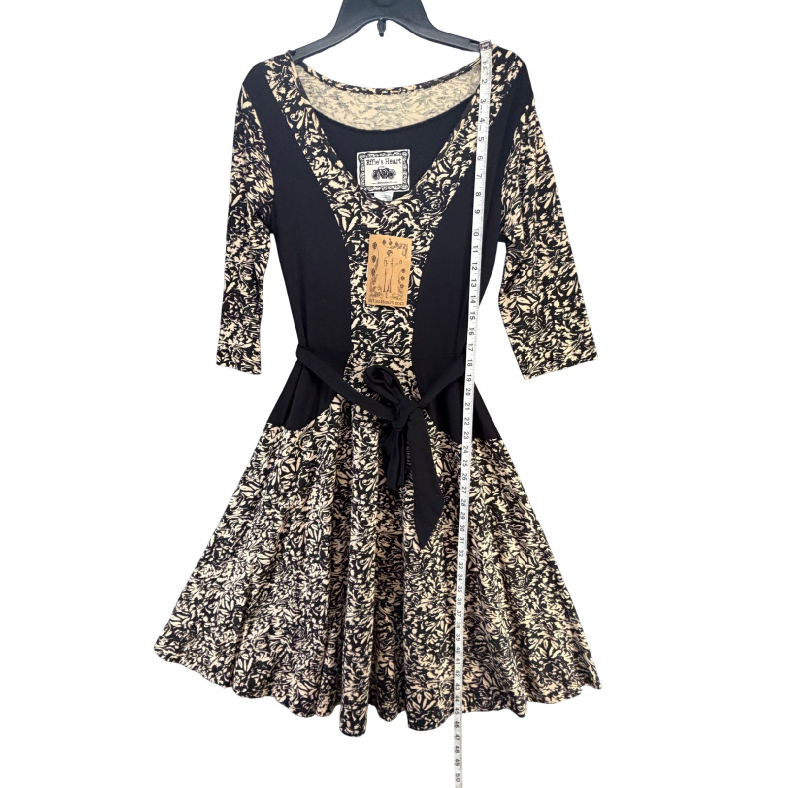 Effies Heart Tapestry Print Midi Dress Women M Black Abstract Floral - Tiny Flaw image 8