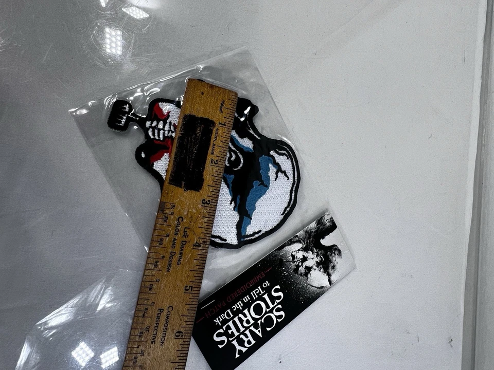 Scary Stories To Tell The Dark Sew On Embroidered Patch Halloween Skeleton Head - Image 3 of 4