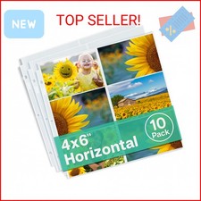 Dunwell 12x12 Scrapbook Page Protectors - 4x6 Photo Album Pages for 3-Ring Binde