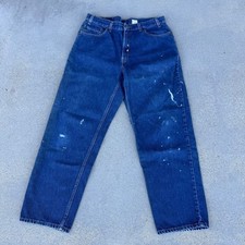 Vintage Levi's 36x30 Mens Relaxed Straight Leg Jeans Dark Wash 100 Cotton