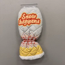 Snow Happens Quilted Snow Scraper with Handle Snow Removal Tool Fur Lined