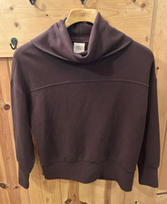Varley DoubleSoft Priya Longline Cowl Neck Pullover Sweatshirt Coffebean XS
