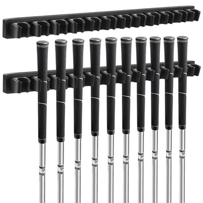 2 Pack Wooden Golf Club Holder Wall Mount 12 Clips Golf Club Rack Hanger Orga...