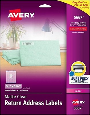 Clear Easy Peel(R) Address 1/2x1-3/4in labels 2000/PK - 1EA