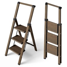 Aluminium Folding Step Ladder Handle Style Lightweight Anti-Slip Step Stool