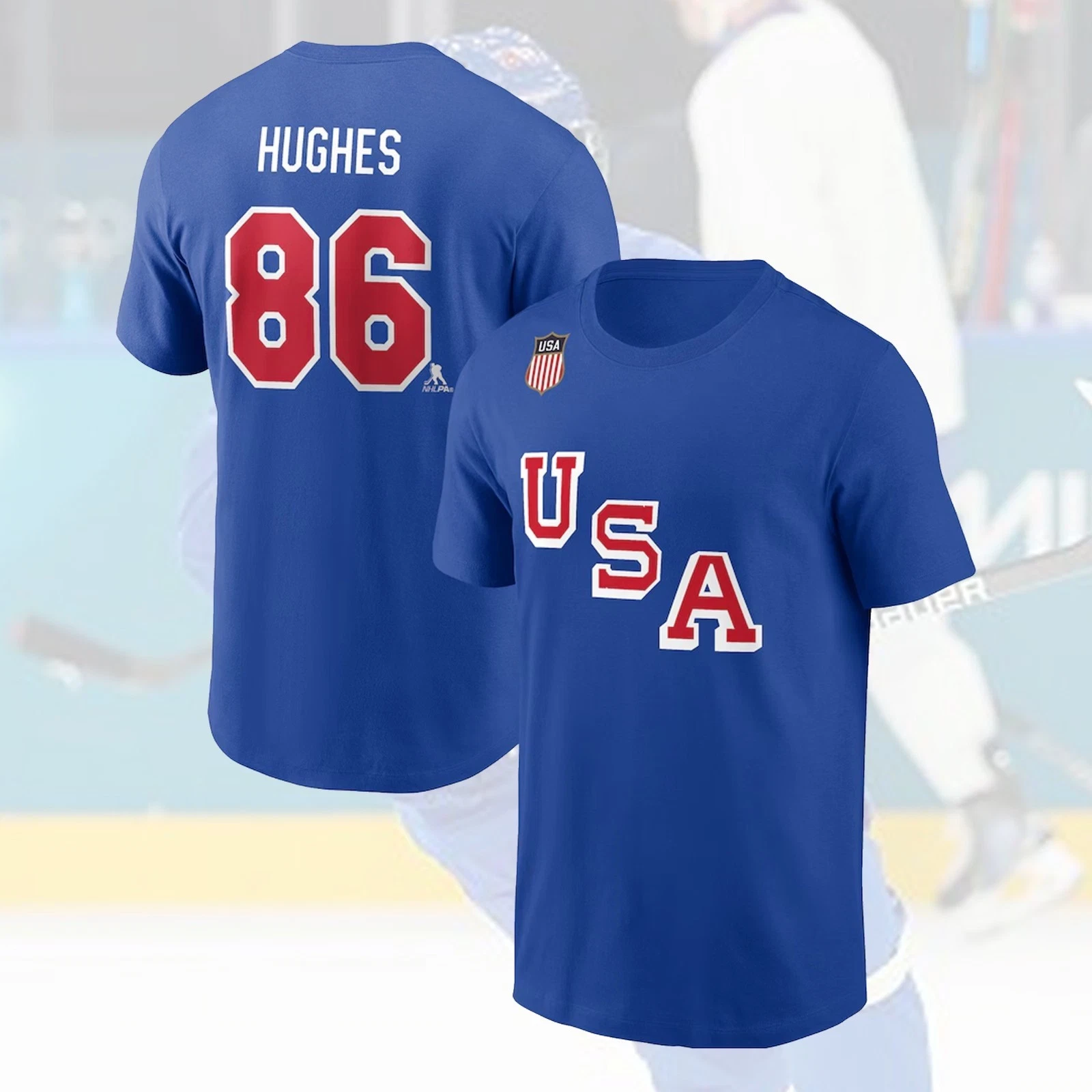 Jack Hughes #86 USA Hockey Team 2026 Winter Olympic Player Name & Number Fans