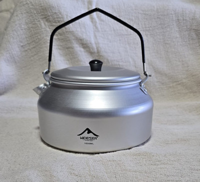 Widesea 1L Camping Wasserkocher - Aluminium Outdoor Kochgeschirr mit klappbarem Griff