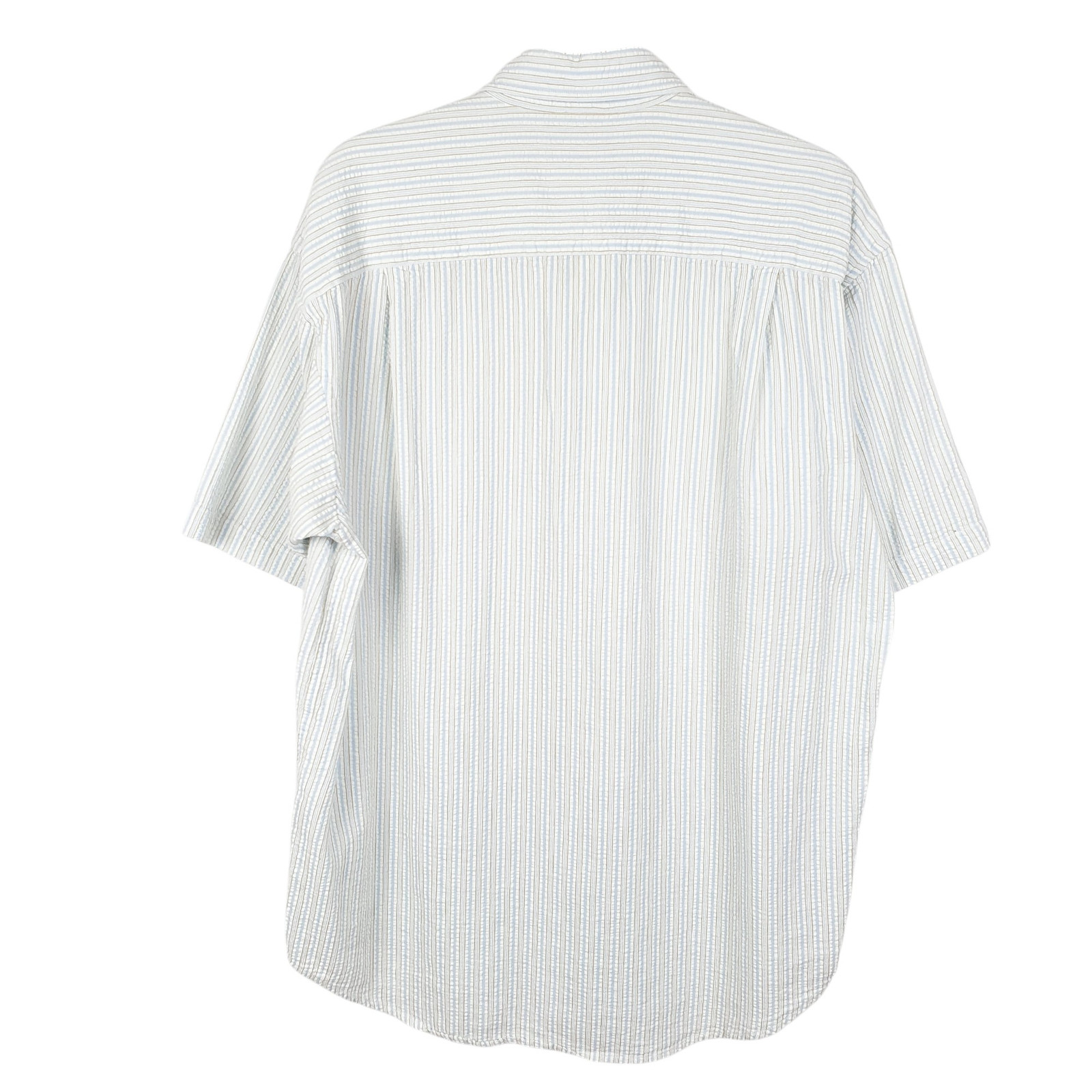 NAUTICA White Striped Shirt Short Sleeve Casual Cotton Mens M image 3